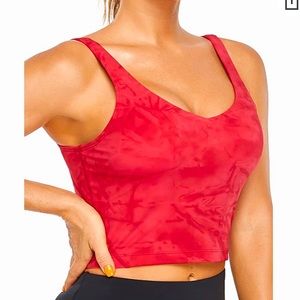 AMAZON OALKA red tie dye long line sports bra activewear crop top